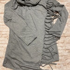 Gray Women's Fringe Top